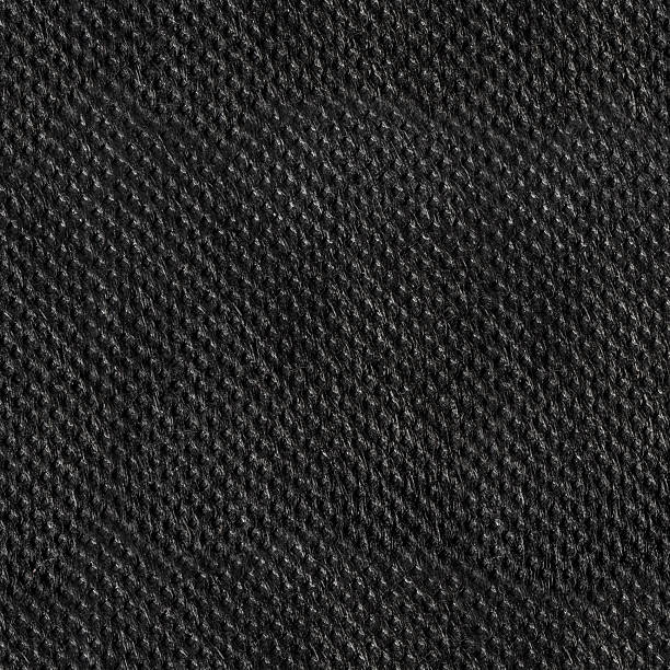 istock Seamless 4k photo texture of black synthetic perforated polyester cloth. 2220575699