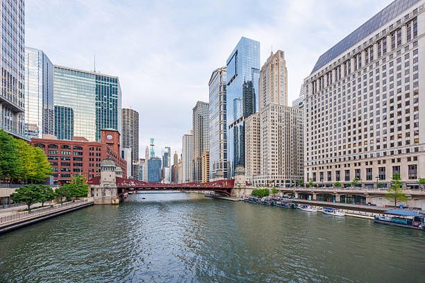 istock Vibrant sunny view of Chicago downtown skyline under a blue sky 2220576947