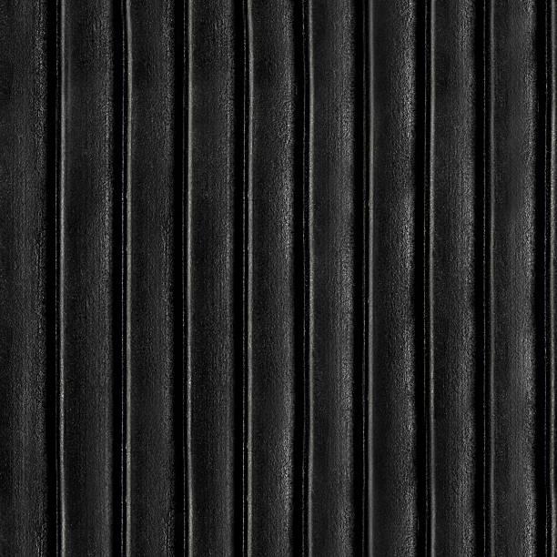 istock Seamless 4k photo texture material of ribbed black leather surface. 2220583047