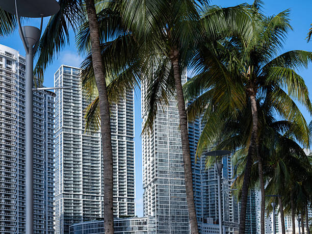 Tall office and apartment buildings in downtown waterfront