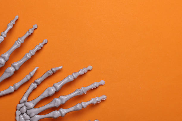Artistic representation of a human hand skeleton with Osteoarthritis.