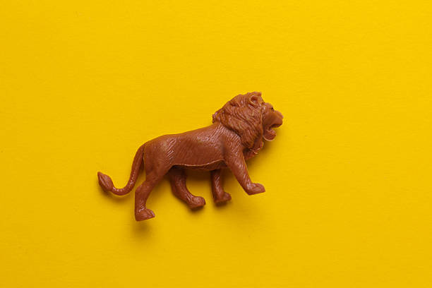 rubber lion on white background