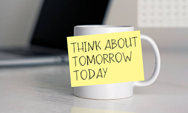istock Think about tomorrow today is shown using the text as business concept 2220599646