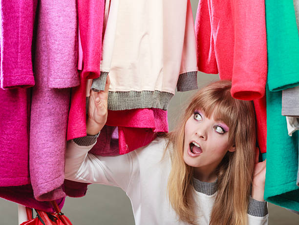 istock Pretty woman under clothes. 2220600311