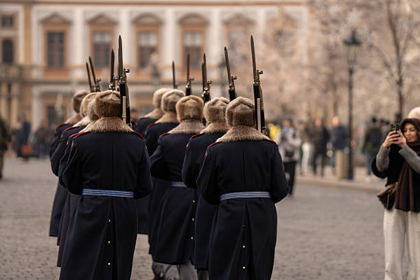 Soldiers of the Polish Army during ceremony.\nDuring the ceremony. General Anders' birthday celebration in Jordan Park in Krakow