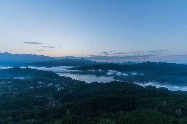 Beautiful mountaintop and stunning sunset scenery