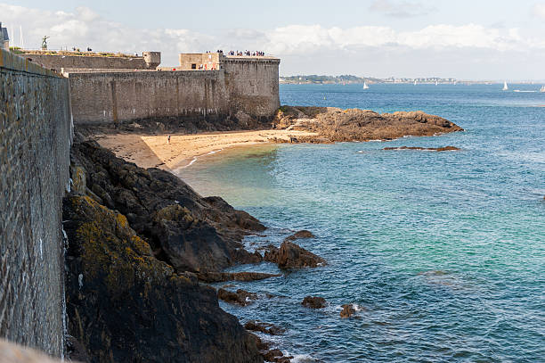 Looking out over the atlantic ocean from the city walls of Saint-Malo, on a sunny summer afternoon.
