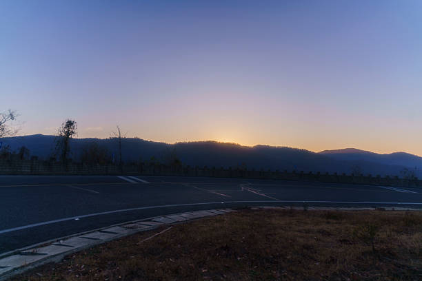 Beautiful Mountain Top Highway Sunrise Scenery