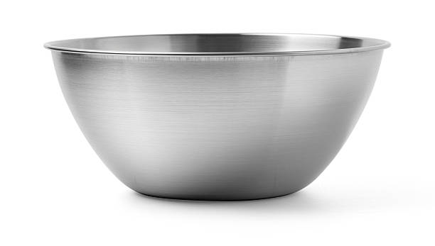 istock Empty stainless steel mixing bowl on white background 2220614837