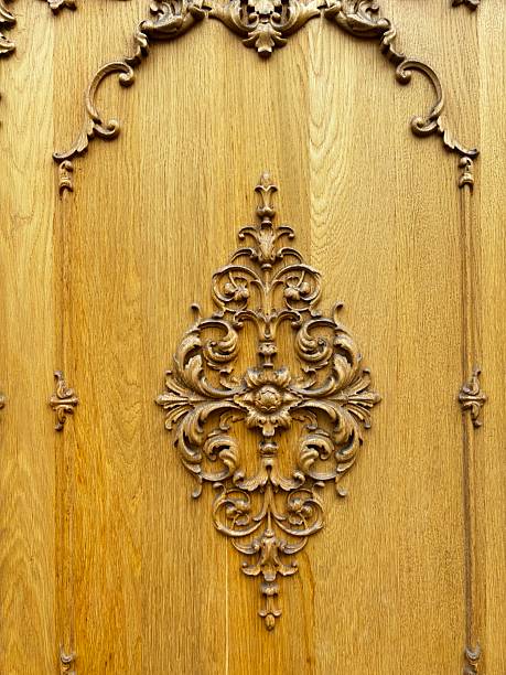 istock Wooden pattern on the door 2220621423