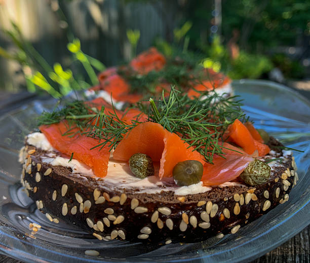 Bagel with Cream Cheese and Smoked Salmon