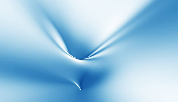 Blue abstract background with curves - Trendy geometric design