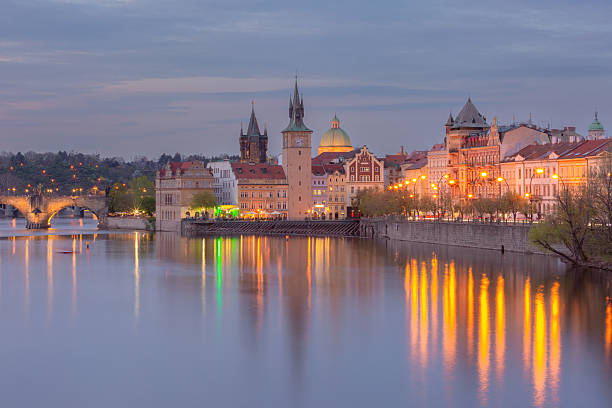 istock Old Town Waterfront in Prague Czech Republic at Sunset 2220631171