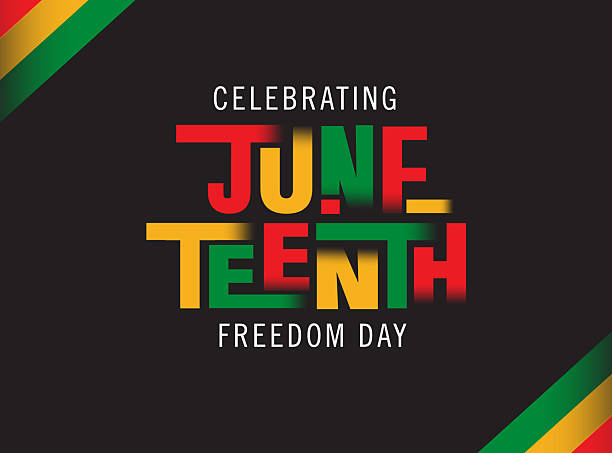 Juneteenth Freedom Day Celebration creative typography horizontal web banner design Vector illustration of Juneteenth Celebration typography design. Fully editable vector eps. Use for advertisements, posters, web banners, leaflets, cards, t-shirt designs and backgrounds. African-American black history. Freedom or Liberation day. Royalty free stock image. juneteenth stock illustrations