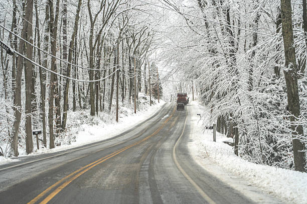 istock winter country road after snow 2220637726