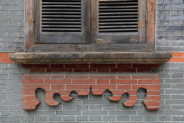 Wooden window lattices on buildings