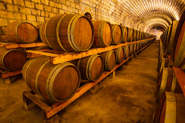 istock Oak barrels in wine cellars, Changli County, Hebei Province, China 2220646866