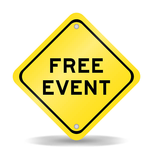 istock Yellow color transportation sign with word free event on white background 2220647996