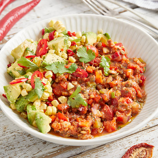 istock Chili sin carne in a white bowl 2220660340