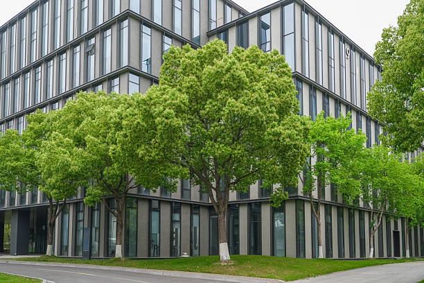istock modern office building exterior in industrial area 2220662030