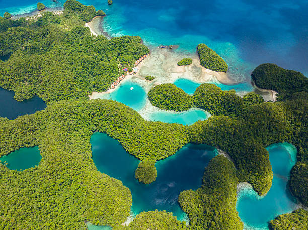 istock Top view of Tropical Island. 2220663923