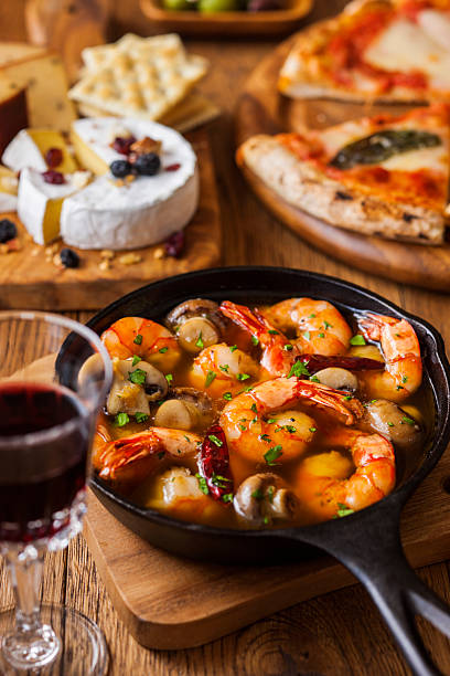 Shrimp and mushroom ajillo
