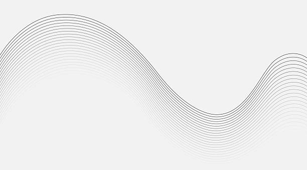 ilustrações de stock, clip art, desenhos animados e ícones de abstract modern wave line pattern. smooth gray wave line vector. - listrado