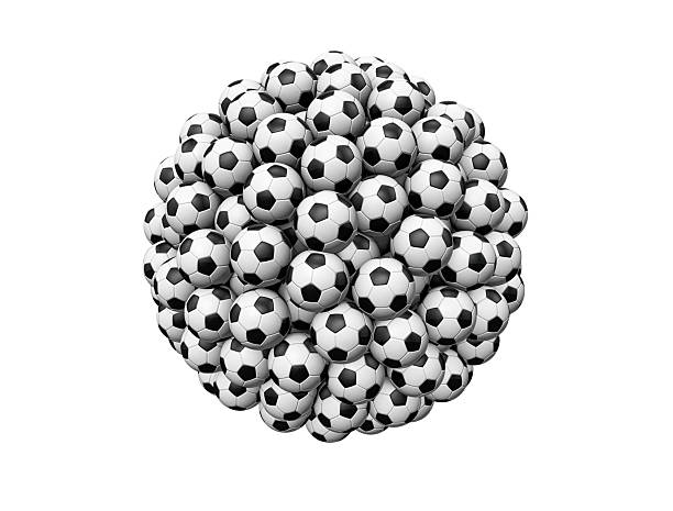 Soccer balls in shape of sphere
