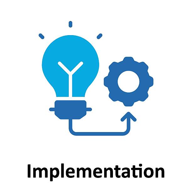 ilustraciones, imágenes clip art, dibujos animados e iconos de stock de icono vectorial de implementación que se puede modificar o editar fácilmente - instalar