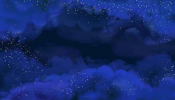 zimní noc s hvězdami - éterický stock ilustrace