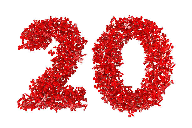 20% Sale with percentage icons On White Background