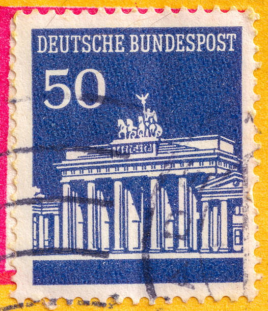 istock Brandenburg Gate on a 1966 Germany vintage postage stamp. Brandenburg Gate Series 2220676685