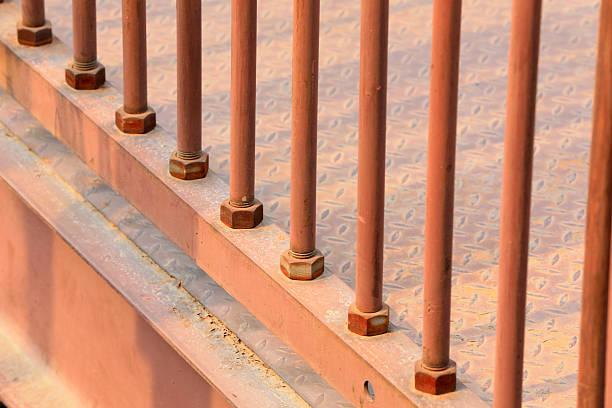 Metal railings in the factory