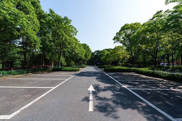 parking lot in city park