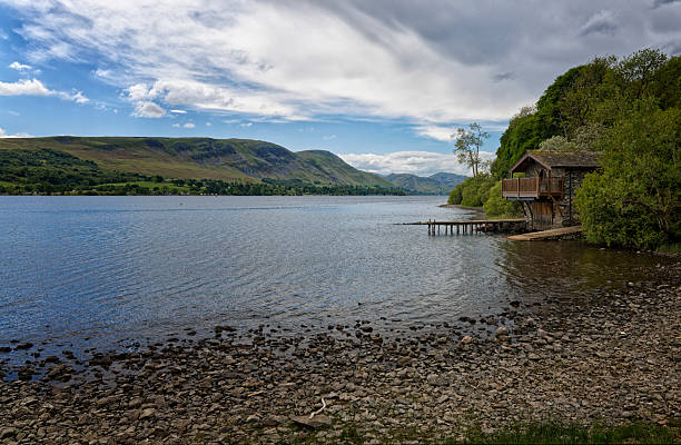 Duke of Portland Boathouse on Lake Ullswater at Pooley Bridge in The Lake District Cumbria UK