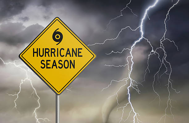 istock Hurricane season sign on storm sky background 2220685358