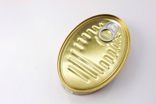 canned fish, tinned fish on white background
