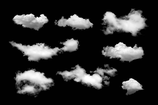 istock Clouds in the sky with black and white isolated like background with lights and patterns isolated on the image. 2220695246