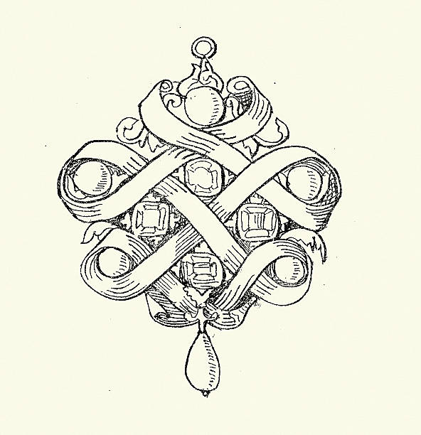 Medieval and tudor pendants, Jewelry design, Entwined, Ribbon, Pearls