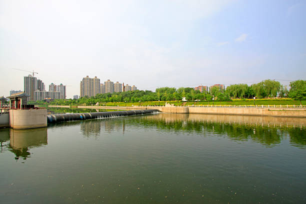 City architecture at the water's edge