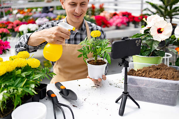istock Florist Recording Gardening Vlog 2220700801