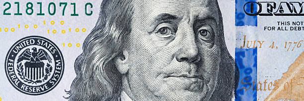 high-resolution image of benjamin franklin's portrait on the hundred dollar bill