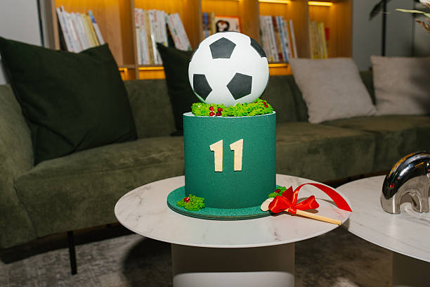 istock Football Themed Cake With Green Base 2220703930