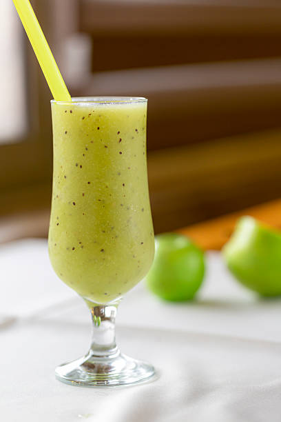 Fresh green kiwi juice.