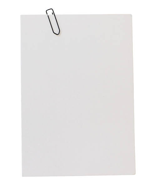 istock Empty note paper mockup with black paper clip. Message reminder A6 card template isolated on transparent background. White paper texture. Business office stationery object. Writing, notes, school 2220715107