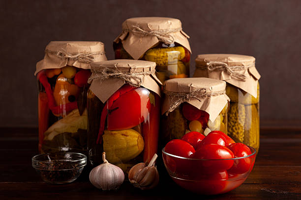 istock Traditional homemade pickled vegetables with garlic and spices 2220719055