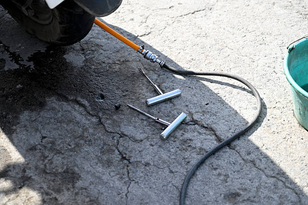 Tool for patching leaking tubeless motorcycle tires