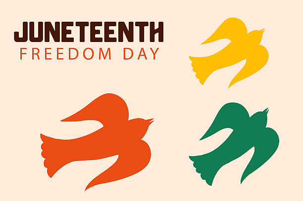 Juneteenth banner or poster template. Easy to edit. Elements are contained in a clipping mask.