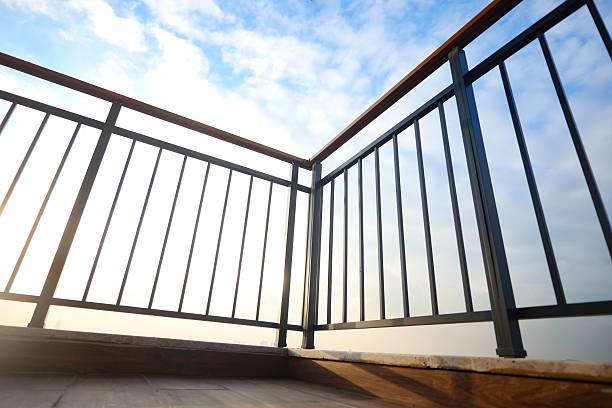 istock Balcony view overlooking a bright sky at sunrise time 2220737282