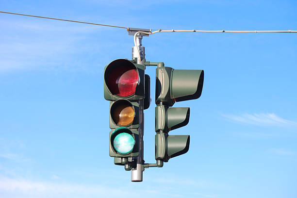 istock Hanging traffic light with the green light on. 2220741155